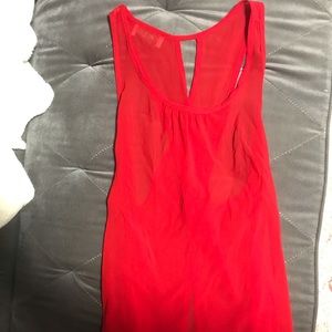Red flowy Valentine’s Day tank